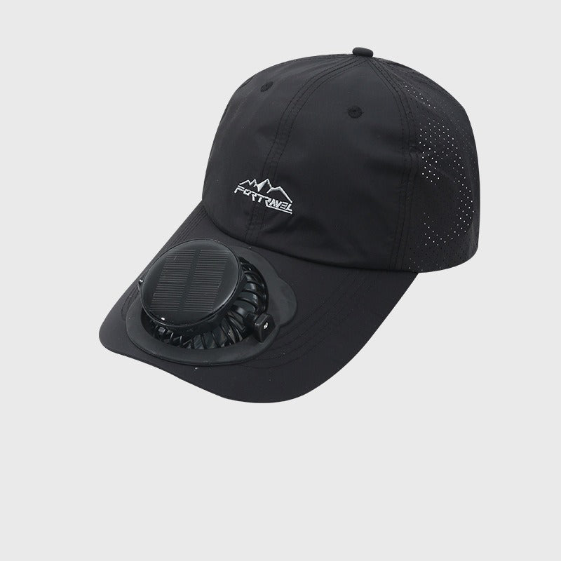 Summer Breathable Solar-Charging Fan Hat for Adults - Sun Protection Outdoor Baseball Cap with 1000mAh Battery, 8-16Hrs Runtime & Digital Display