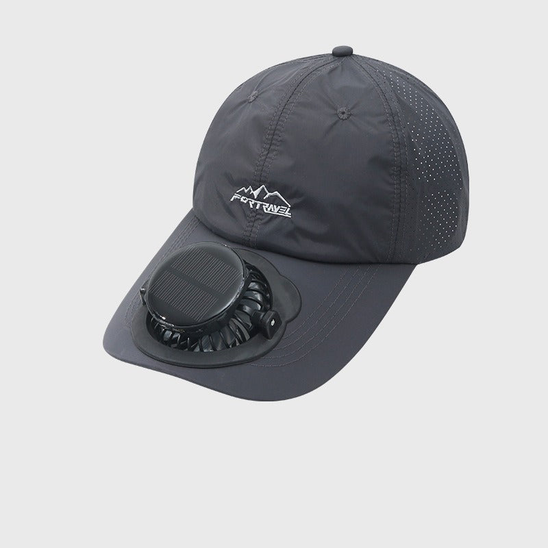 Summer Breathable Solar-Charging Fan Hat for Adults - Sun Protection Outdoor Baseball Cap with 1000mAh Battery, 8-16Hrs Runtime & Digital Display