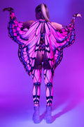Pink Butterfly Wings Cosplay, Fairy Wings for Adults, Rave Accessories, Matching Set, Fairy Rave Outfit