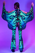 Green Fairy Wings Accessories, Rave Gear, Butterfly Wings, Matching Set, Fairy Rave Outfit, Festival Clothing